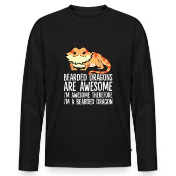 Les dragons barbus sont fantastiques Je suis fantastique - T-shirt manches longues Premium bio Homme - noir - Devant - Nico (187cm)