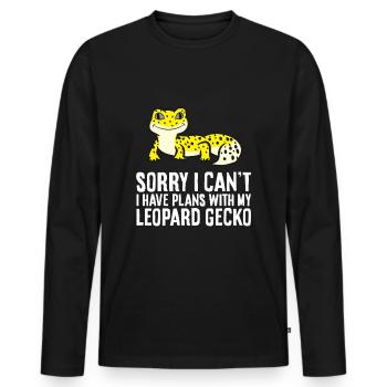 Malheureusement, je ne peux pas, j’ai des projets avec mon - T-shirt manches longues Premium bio Homme - noir - Devant - Nico (187cm)