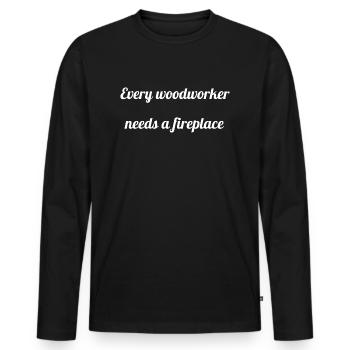 funny craftsmen design funny logging lumberman - Men's Premium Organic Long Sleeve Shirt - black - Front - Nico (187cm)