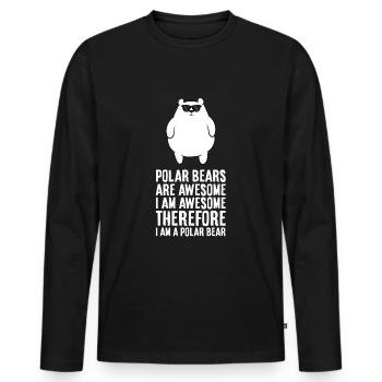 Les ours polaires sont fantastiques. Je suis fantastique - T-shirt manches longues Premium bio Homme - noir - Devant - Nico (187cm)