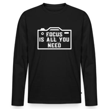 La concentration est tout ce dont vous avez besoin - T-shirt manches longues Premium bio Homme - noir - Devant - Nico (187cm)