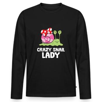 Crazy Snail Lady Love Snails - T-shirt manches longues Premium bio Homme - noir - Devant - Nico (187cm)