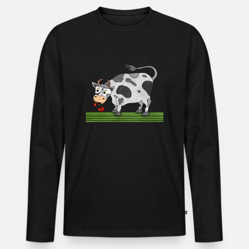 Stier - Männer Premium Bio Langarmshirt - Schwarz