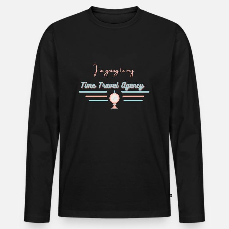 Zeitreise - Männer Premium Bio Langarmshirt - Schwarz