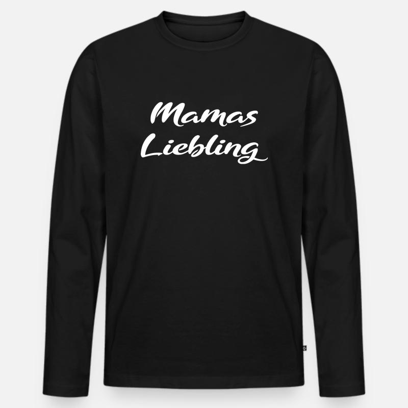 Mamas Liebling Geschenk - Männer Premium Bio Langarmshirt - Schwarz