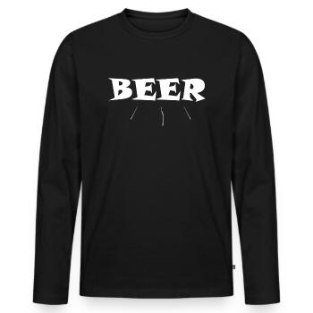 Bier Wein Whiskey Schnaps Alkohol - Männer Premium Bio Langarmshirt - Schwarz - Vorne - Nico (187cm)
