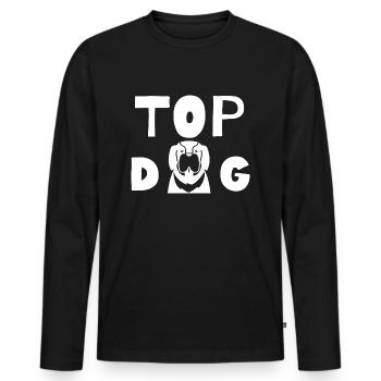 TOP DOG - Männer Premium Bio Langarmshirt - Schwarz - Vorne - Nico (187cm)