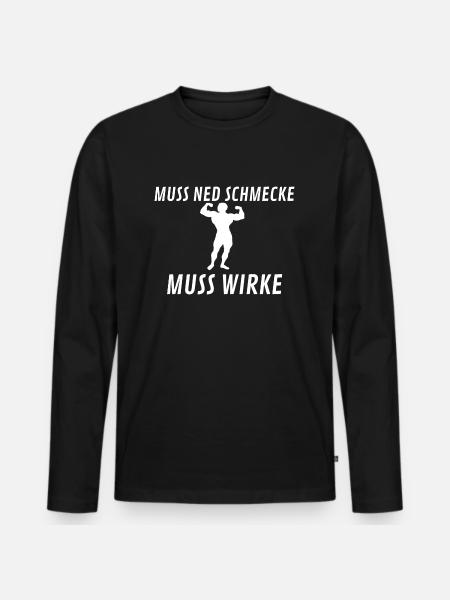 Gymwear - Männer Premium Bio Langarmshirt - Schwarz