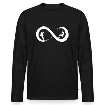 Infinite climbing - Men's Premium Organic Long Sleeve Shirt - black - Front - Nico (187cm)