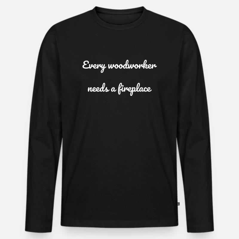 happy lumberjack funny carpenter - Männer Premium Bio Langarmshirt - Schwarz