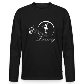 Dancing Dance Music - Men's Premium Organic Long Sleeve Shirt - black - Front - Nico (187cm)