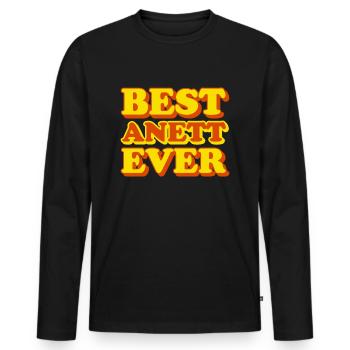 Anett Prénom Drôle de cadeau - T-shirt manches longues Premium bio Homme - noir - Devant - Nico (187cm)