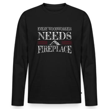 Jackhammer Lets Play Carpenter Tshirts Statement - Men's Premium Organic Long Sleeve Shirt - black - Front - Nico (187cm)