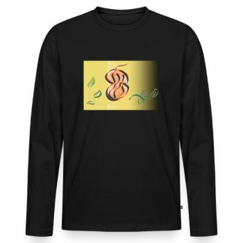 Citrouille - T-shirt manches longues Premium bio Homme - noir - Devant - Nico (187cm)