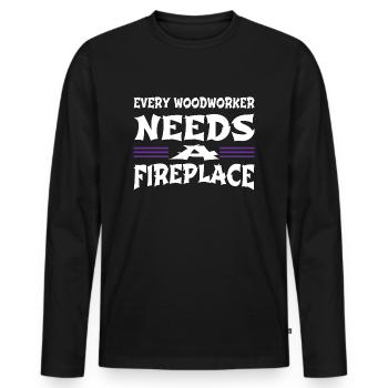 Chainsaw Carpenter Carpenter Funny Tshirts - Men's Premium Organic Long Sleeve Shirt - black - Front - Nico (187cm)