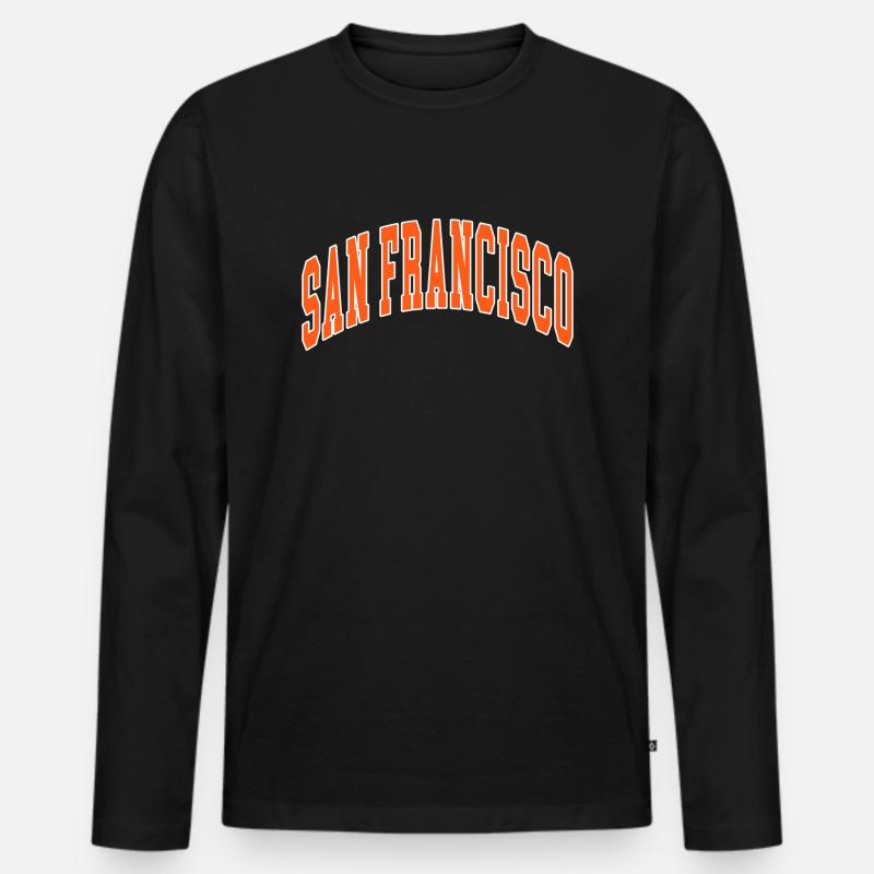 San Francisco - Männer Premium Bio Langarmshirt - Schwarz