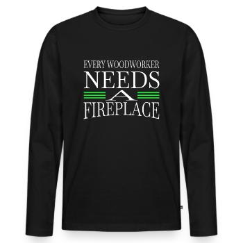 Bûcheron charpentier bébé et enfant en bas âge chemises - T-shirt manches longues Premium bio Homme - noir - Devant - Nico (187cm)
