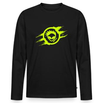 Alien Cut Scratch Fluo - T-shirt manches longues Premium bio Homme - noir - Devant - Nico (187cm)