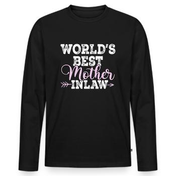 World s best mother in law - Men's Premium Organic Long Sleeve Shirt - black - Front - Nico (187cm)
