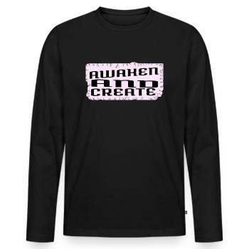 learning present birthday present birthday quote - Men's Premium Organic Long Sleeve Shirt - black - Front - Nico (187cm)