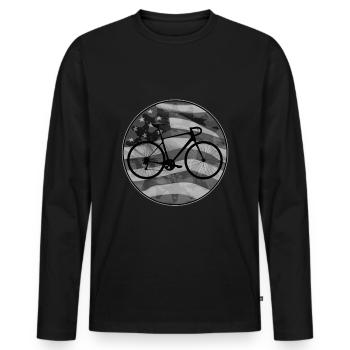Road bike print for cyclists and road cyclists - Men's Premium Organic Long Sleeve Shirt - black - Front - Nico (187cm)