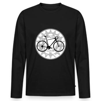 Road bike print for road cyclists and cyclists - Men's Premium Organic Long Sleeve Shirt - black - Front - Nico (187cm)