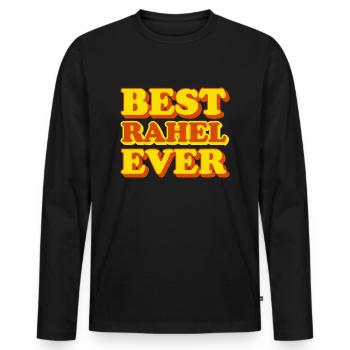Rachel First Name Funny Gift - Men's Premium Organic Long Sleeve Shirt - black - Front - Nico (187cm)