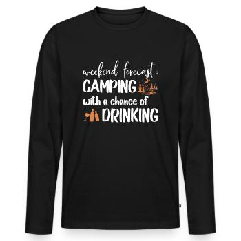 Vorhersage Camping Happy Camping Lustig - Männer Premium Bio Langarmshirt - Schwarz - Vorne - Nico (187cm)