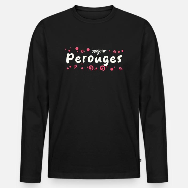 Pérouges - Men's Premium Organic Long Sleeve Shirt - black