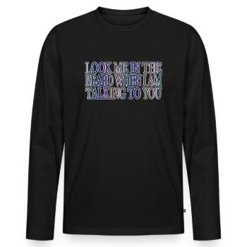 Full Beard Beard Accessory Store Génial Amusant - T-shirt manches longues Premium bio Homme - noir - Devant - Nico (187cm)