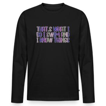 Biker Cool Fun Statement Birthday Present Idea - Men's Premium Organic Long Sleeve Shirt - black - Front - Nico (187cm)