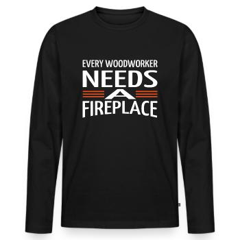 lumber proud carpenter skull tshirts present - Männer Premium Bio Langarmshirt - Schwarz - Vorne - Nico (187cm)