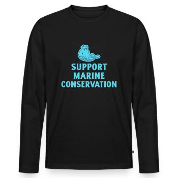 Marine Conservation - Men's Premium Organic Long Sleeve Shirt - black - Front - Nico (187cm)