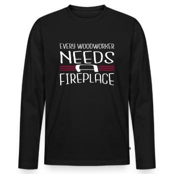 foresterie les charpentiers charpentier drôle t-shirts - T-shirt manches longues Premium bio Homme - noir - Devant - Nico (187cm)