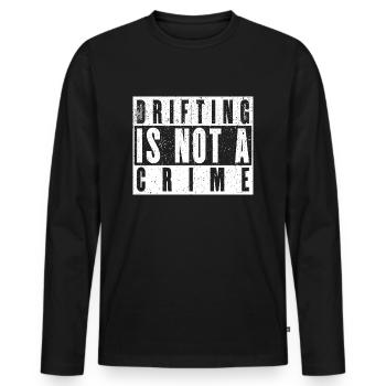 La dérive n’est pas un crime - cadeau d’amoureux de la voiture - T-shirt manches longues Premium bio Homme - noir - Devant - Nico (187cm)