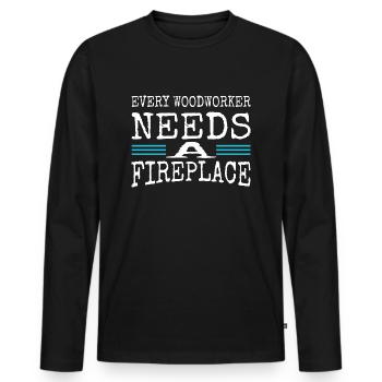 funny carpenter quotes axes - Männer Premium Bio Langarmshirt - Schwarz - Vorne - Nico (187cm)