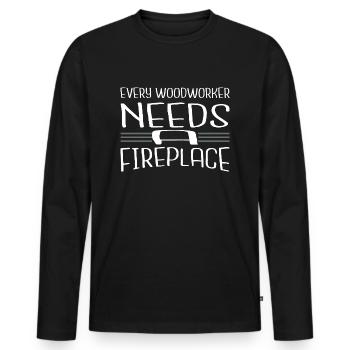 plumber a carpenters prayer tshirts hearbeat - Men's Premium Organic Long Sleeve Shirt - black - Front - Nico (187cm)