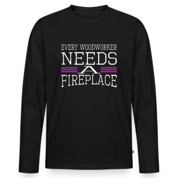 Cadeau drôle d’arboriculture Geek Travail de la Forêt - T-shirt manches longues Premium bio Homme - noir - Devant - Nico (187cm)