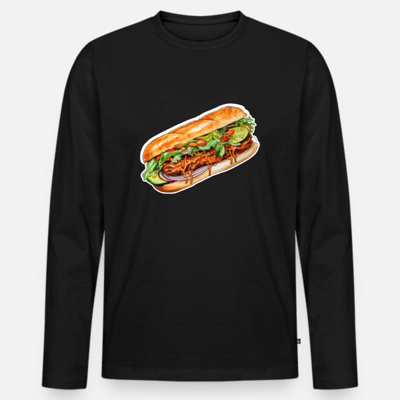 Banh Mi - Männer Premium Bio Langarmshirt - Schwarz