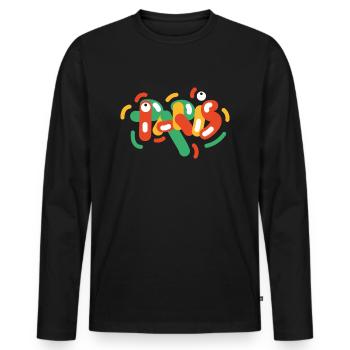 PARIS - T-shirt manches longues Premium bio Homme - noir - Devant - Nico (187cm)