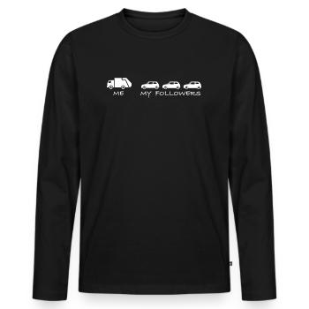 Moi et mes abonnés | Camion à ordures, ordures, ordures - T-shirt manches longues Premium bio Homme - noir - Devant - Nico (187cm)