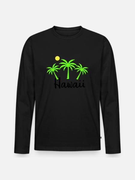 Hawaii - Men's Premium Organic Long Sleeve Shirt - black