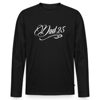 Dad 25 Father Baby Dad 2025 - Men's Premium Organic Long Sleeve Shirt - black - Front - Nico (187cm)