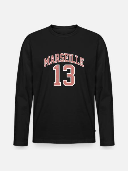 Marseille 13 - T-shirt manches longues Premium bio Homme - noir
