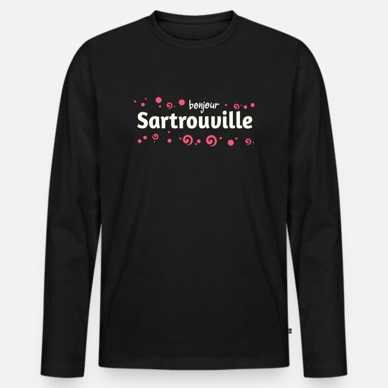 Sartrouville - Männer Premium Bio Langarmshirt - Schwarz