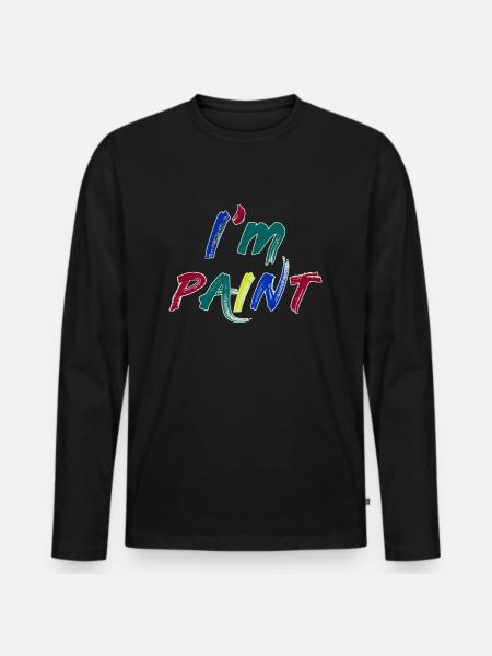 JEG ER MALING - JEG ELSKER AT FINGERMALE – FINGERMALING - Premium økologisk langærmet T-shirt til mænd - sort