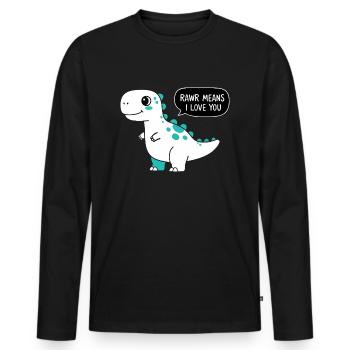 Rawr signifie Je t’aime - T-shirt manches longues Premium bio Homme - noir - Devant - Nico (187cm)