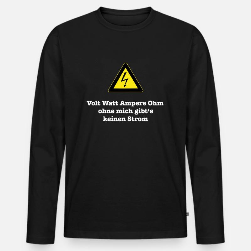 volt_watt - Männer Premium Bio Langarmshirt - Schwarz