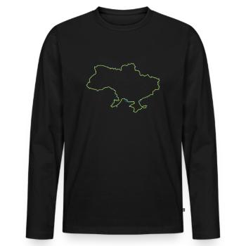 Ukraine - Männer Premium Bio Langarmshirt - Schwarz - Vorne - Nico (187cm)