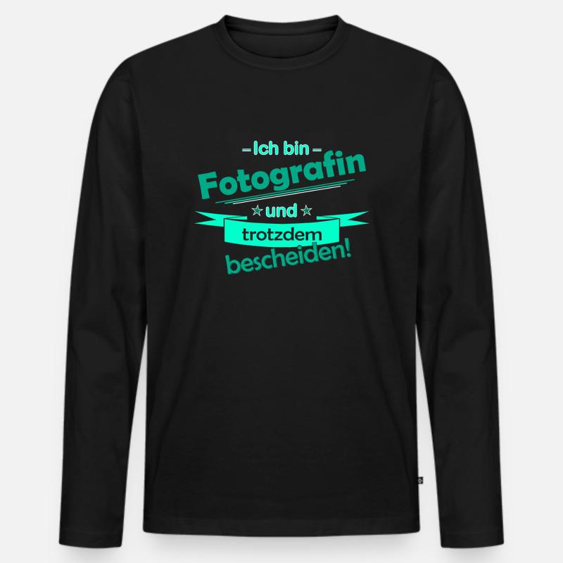 Fotografin - Männer Premium Bio Langarmshirt - Schwarz